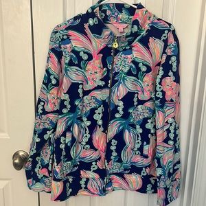 Lilly Pulitzer full zip up fish print jacket